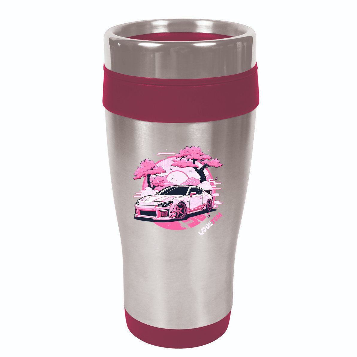 Love Jdm Girl Racer Pink Japanese Race Car 16oz Travel Tumbler