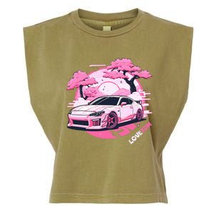 Love Jdm Girl Racer Pink Japanese Race Car Garment-Dyed Women's Muscle Tee