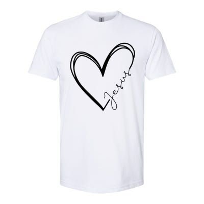 Love Jesus Heart Christian Softstyle® CVC T-Shirt