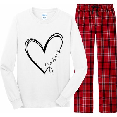 Love Jesus Heart Christian Long Sleeve Pajama Set