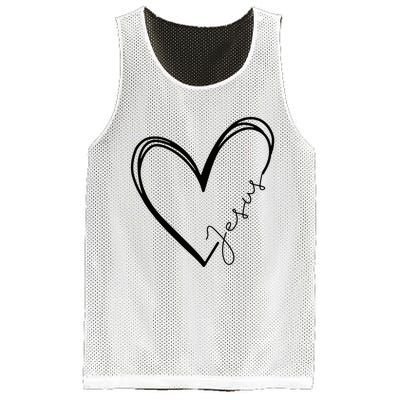 Love Jesus Heart Christian Mesh Reversible Basketball Jersey Tank