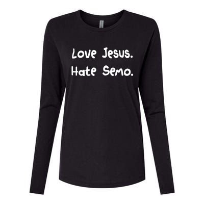 Love Jesus Hate Semo Womens Cotton Relaxed Long Sleeve T-Shirt