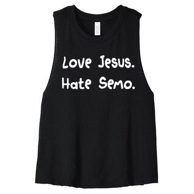 Love Jesus Hate Semo Women's Racerback Cropped Tank