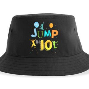 LetS Jump IM 10 Year Old Birthday Jumping 10th Birthday Sustainable Bucket Hat