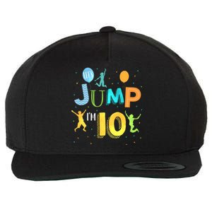 LetS Jump IM 10 Year Old Birthday Jumping 10th Birthday Wool Snapback Cap