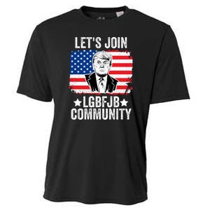 Lets Join Lgbfjb Community Lets Go Brandon Trump And America Flag Anti Biden Vi Cooling Performance Crew T-Shirt