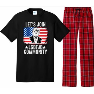 Lets Join Lgbfjb Community Lets Go Brandon Trump And America Flag Anti Biden Vi Pajama Set