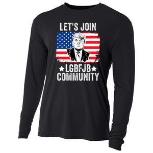 Lets Join Lgbfjb Community Lets Go Brandon Trump And America Flag Anti Biden Vi Cooling Performance Long Sleeve Crew