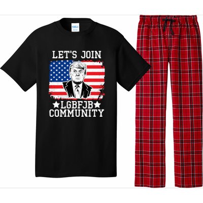 Lets Join Lgbfjb Community Lets Go Brandon Trump And America Flag Anti Biden Vi Pajama Set