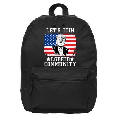 Lets Join Lgbfjb Community Lets Go Brandon Trump And America Flag Anti Biden Vi 16 in Basic Backpack