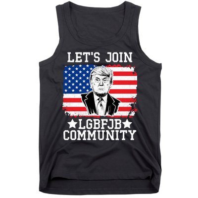 Lets Join Lgbfjb Community Lets Go Brandon Trump And America Flag Anti Biden Vi Tank Top