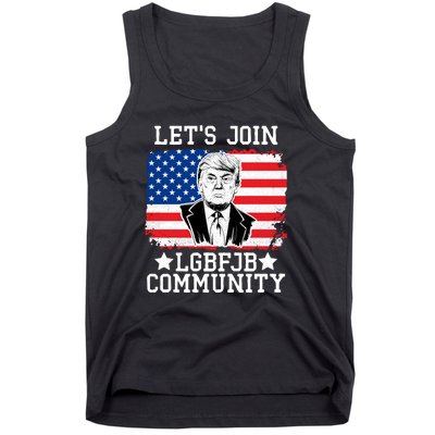 Lets Join Lgbfjb Community Lets Go Brandon Trump And America Flag Anti Biden Vi Tank Top