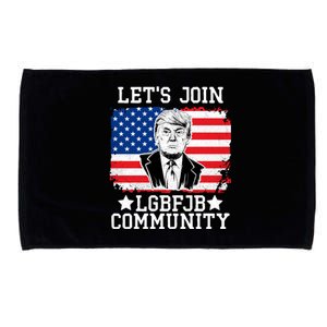 Lets Join Lgbfjb Community Lets Go Brandon Trump And America Flag Anti Biden Vi Microfiber Hand Towel