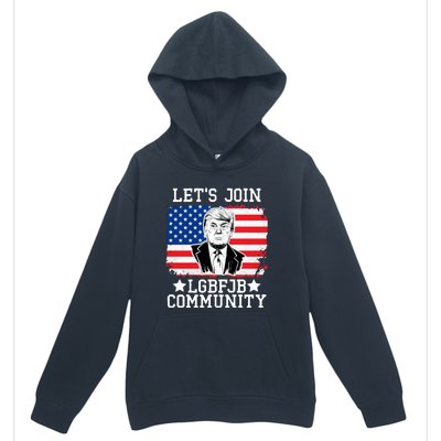 Lets Join Lgbfjb Community Lets Go Brandon Trump And America Flag Anti Biden Vi Urban Pullover Hoodie