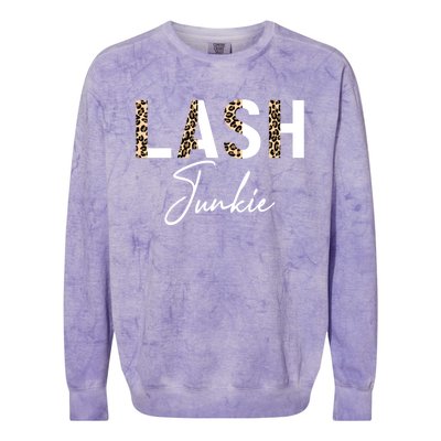 Lash Junkie Lash Bar Eyelash Tech Lash Artist Cool Gift Colorblast Crewneck Sweatshirt