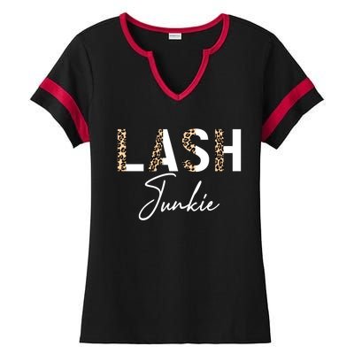 Lash Junkie Lash Bar Eyelash Tech Lash Artist Cool Gift Ladies Halftime Notch Neck Tee