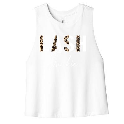 Lash Junkie Lash Bar Eyelash Tech Lash Artist Cool Gift Women's Racerback Cropped Tank