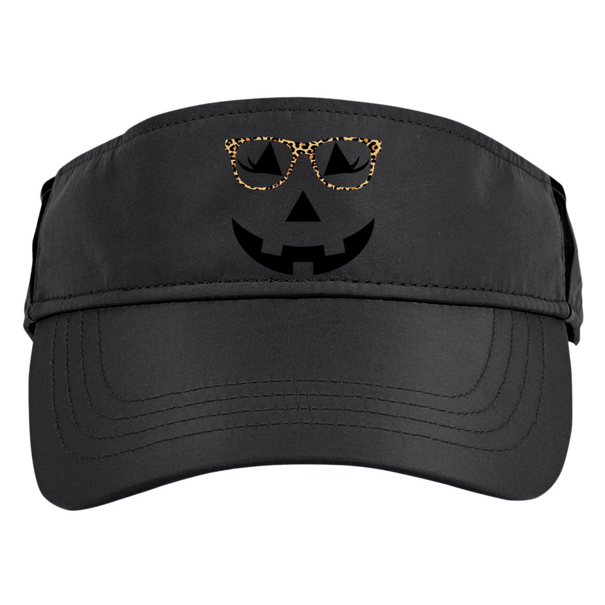 Leopard Jack O Lantern Pumpkin Face Adult Drive Performance Visor