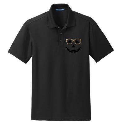 Leopard Jack O Lantern Pumpkin Face Dry Zone Grid Polo