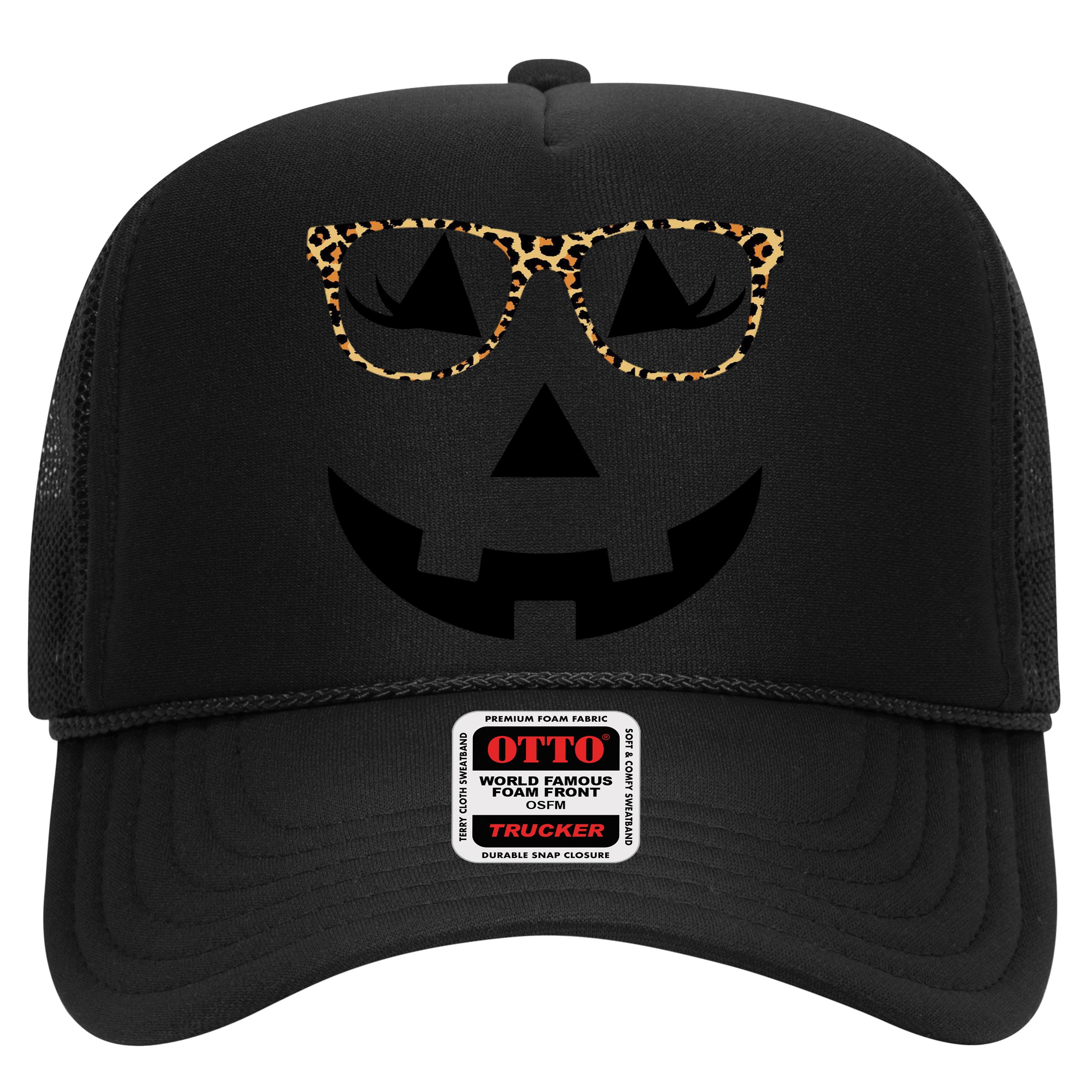 Leopard Jack O Lantern Pumpkin Face Hat