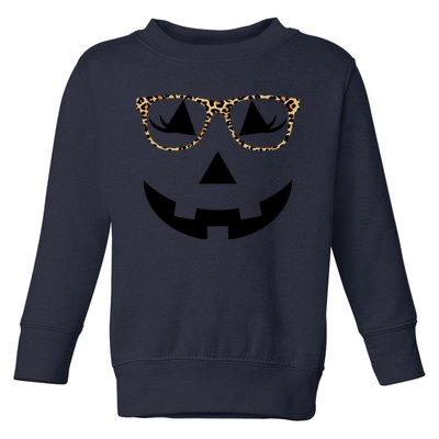 Leopard Jack O Lantern Pumpkin Face Toddler Sweatshirt