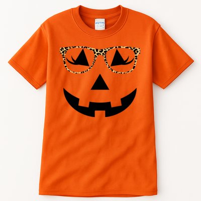 Leopard Jack O Lantern Pumpkin Face Tall T-Shirt
