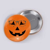 Leopard Jack O Lantern Pumpkin Face Button