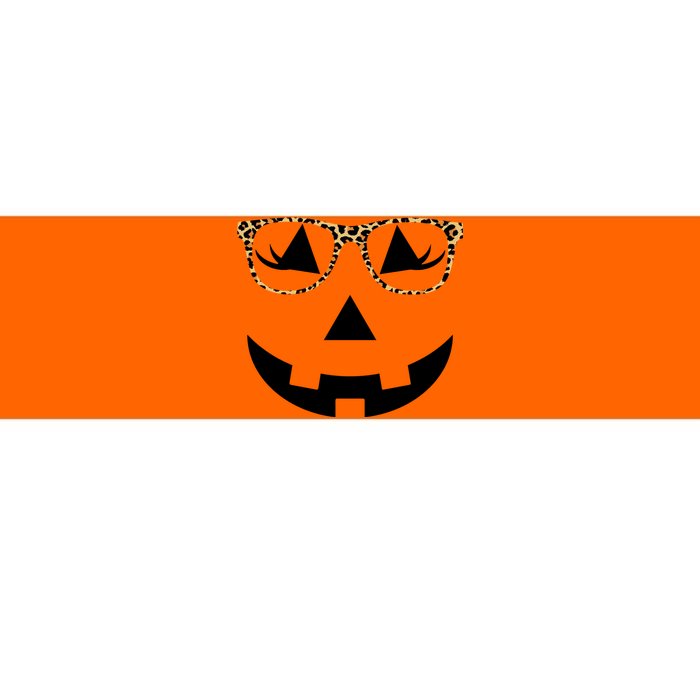 Leopard Jack O Lantern Pumpkin Face Bumper Sticker