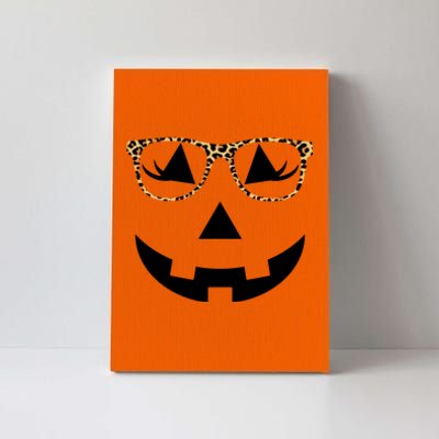 Leopard Jack O Lantern Pumpkin Face Canvas