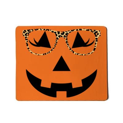 Leopard Jack O Lantern Pumpkin Face Mousepad