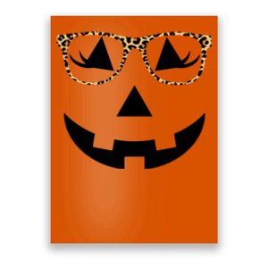 Leopard Jack O Lantern Pumpkin Face Poster