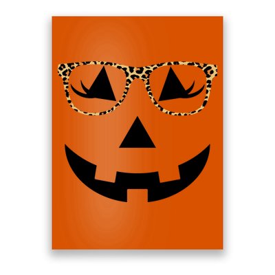 Leopard Jack O Lantern Pumpkin Face Poster