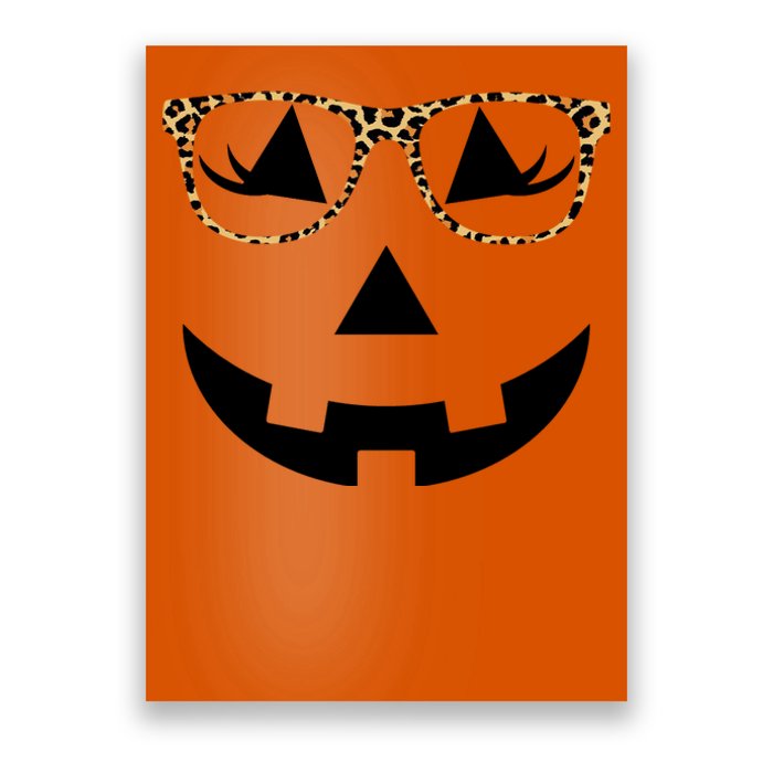 Leopard Jack O Lantern Pumpkin Face Poster