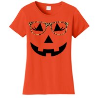 Leopard Jack O Lantern Pumpkin Face Women's T-Shirt