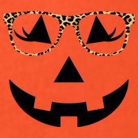 Leopard Jack O Lantern Pumpkin Face Kids T-Shirt