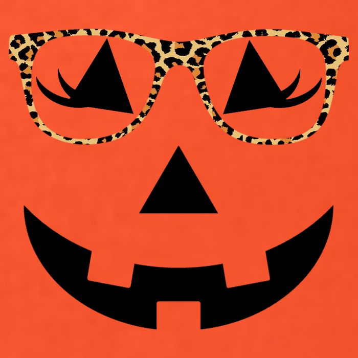 Leopard Jack O Lantern Pumpkin Face Kids T-Shirt