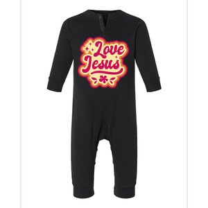 Love Jesus Retro Infant Fleece One Piece