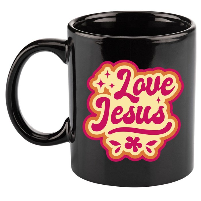 Love Jesus Retro 11oz C Handle Ceramic Mug