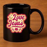 Love Jesus Retro 11oz C Handle Ceramic Mug
