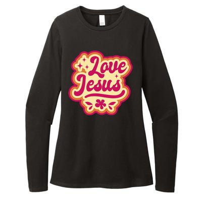 Love Jesus Retro Womens CVC Long Sleeve Shirt