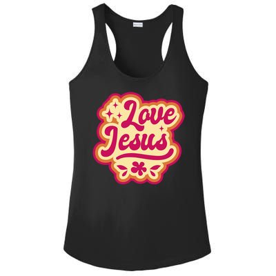 Love Jesus Retro Ladies PosiCharge Competitor Racerback Tank