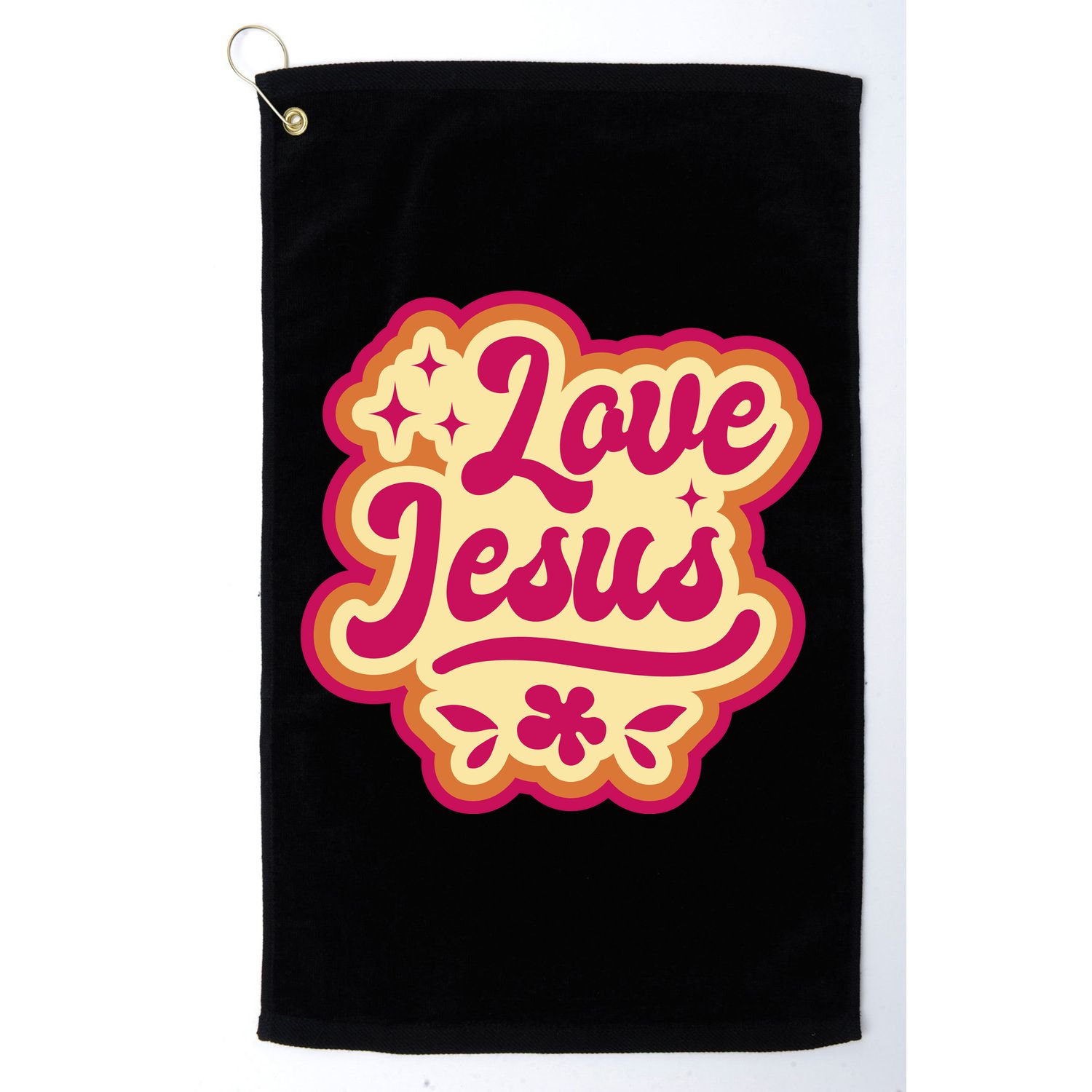 Love Jesus Retro Golf Towel