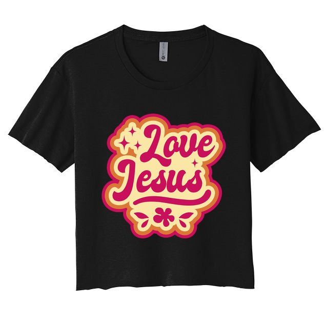 Love Jesus Retro Crop Top