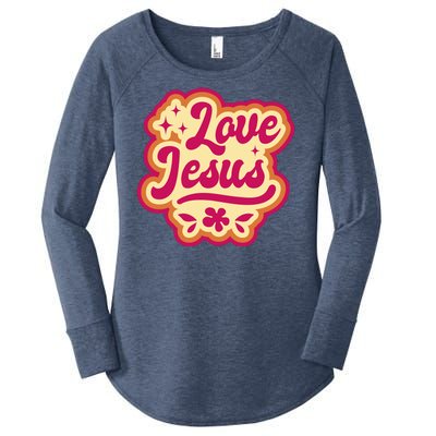 Love Jesus Retro Women's Perfect Tri Tunic Long Sleeve Shirt