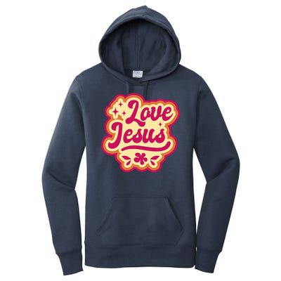 Love Jesus Retro Women's Pullover Hoodie