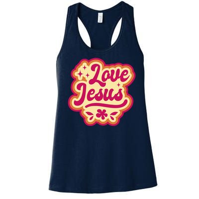 Love Jesus Retro Women's Racerback Tank