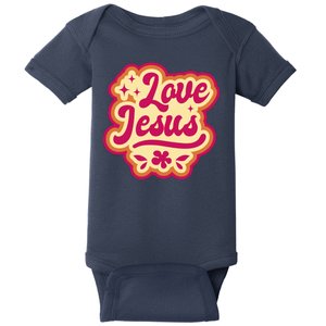 Love Jesus Retro Baby Bodysuit