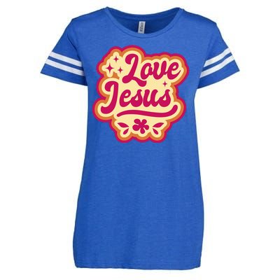 Love Jesus Retro Enza Ladies Jersey Football T-Shirt