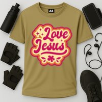 Love Jesus Retro Cooling Performance Crew T-Shirt