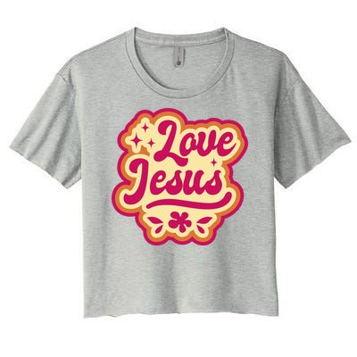 Love Jesus Retro Women's Crop Top Tee